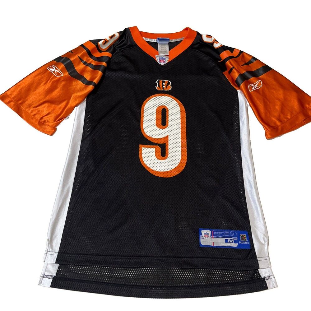 Reebok Bengals Carson Palmer #9  Jersey NFL Black Orange Mens SZ Med.